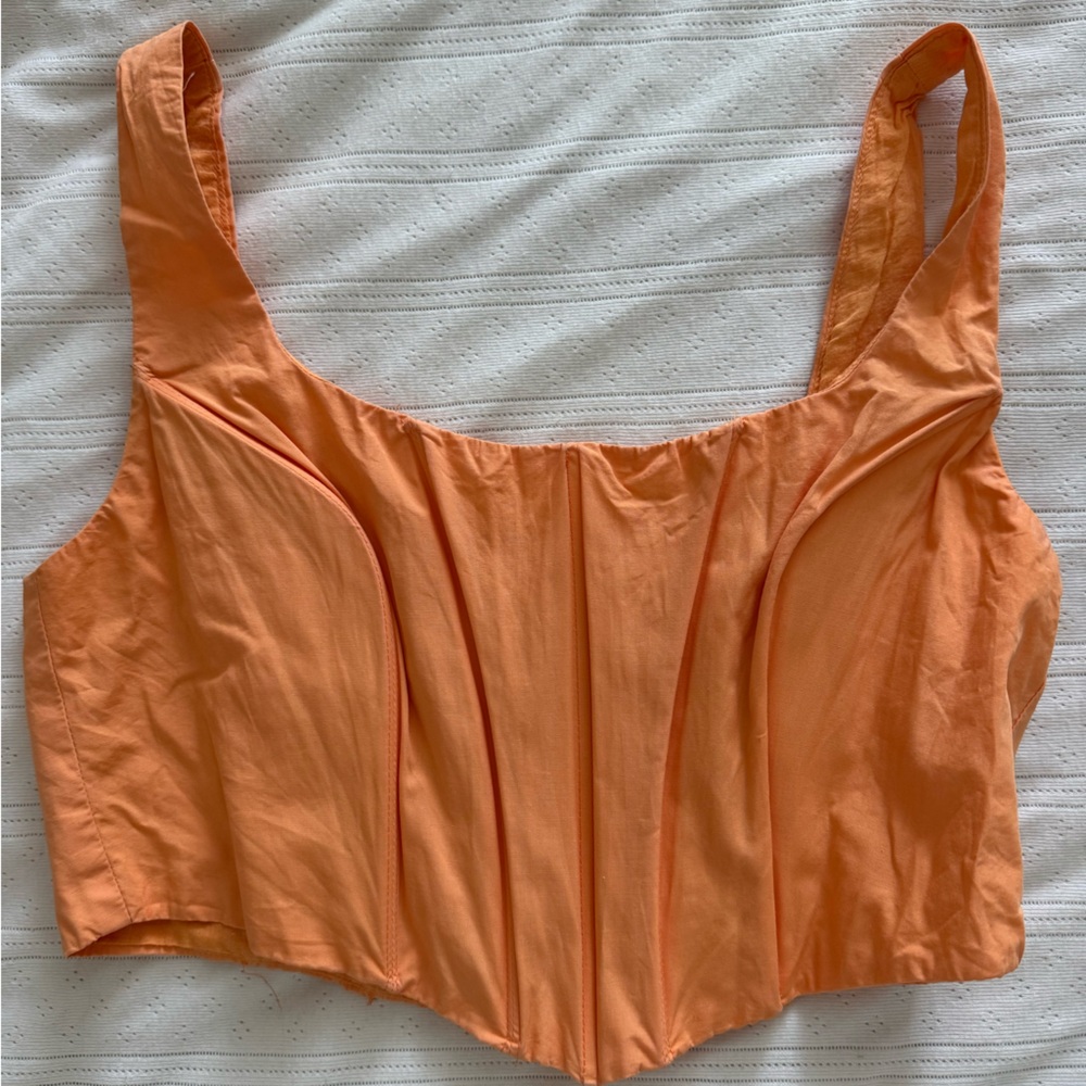 Princess Polly Orange Zip Back Crop Top US 6
